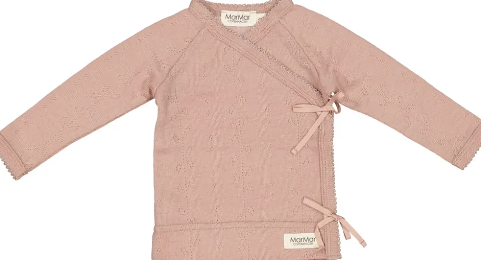Tut Wrap Ls, Wool Pointelle Blouse