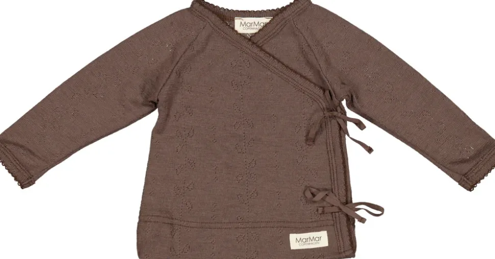 Tut Wrap Ls, Wool Pointelle Blouse
