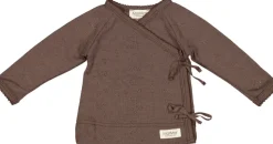 Tut Wrap Ls, Wool Pointelle Blouse