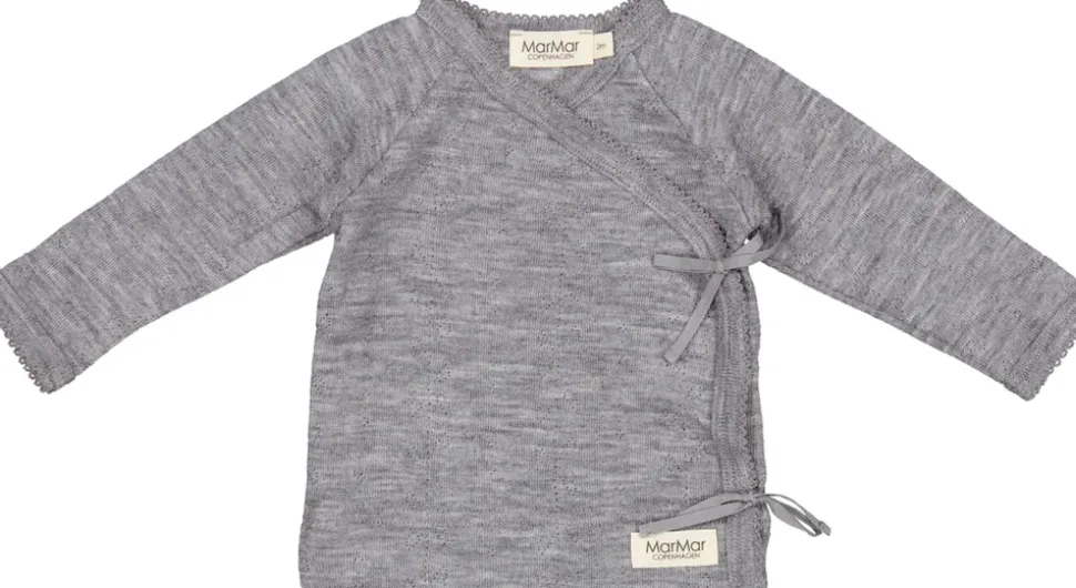 Tut Wrap Ls, Wool Pointelle Blouse