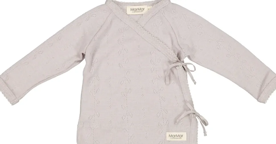 Tut Wrap Ls, Wool Pointelle Blouse